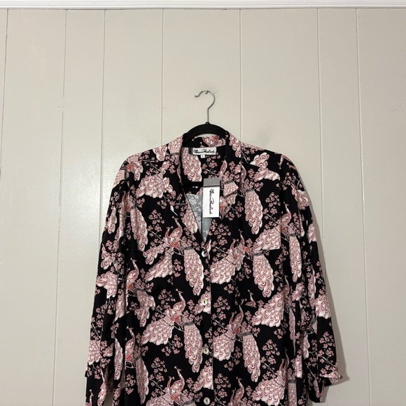 Florence Broadhurst For “GIVONI" Nightdress Japanese Floral Black /Pink Size L - Picture 4 of 14